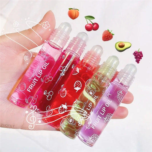 Fruit Lip Gloss Transparent Lip Oil – Moisturizing, Waterproof, Long-Lasting Liquid Lipstick to Reduce Lip Lines