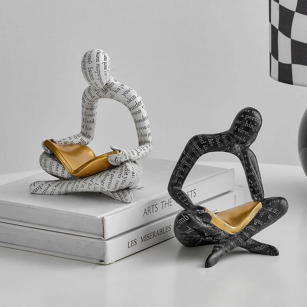 Modern Abstract Figure Statue - Nordic Style Sculptures and Figurines for Home Interior - Elegant Living Room Table Decorations