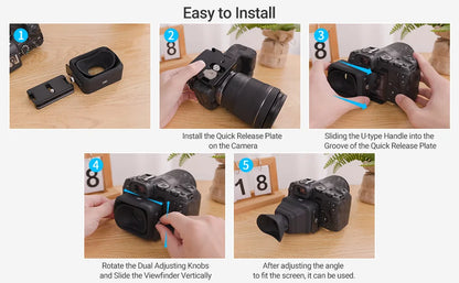 JJC 3X LCD Viewfinder Extender – Collapsible Eyecup for 3.0" Screen, Compatible with Nikon Z30, Sony ZV-1, RX100 & Canon G7X