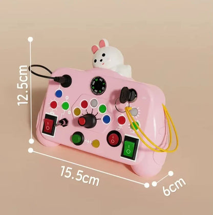 Montessori Busy Board Sensory Toy – LED Light & Switch Activity Game for Children Ages 2-4