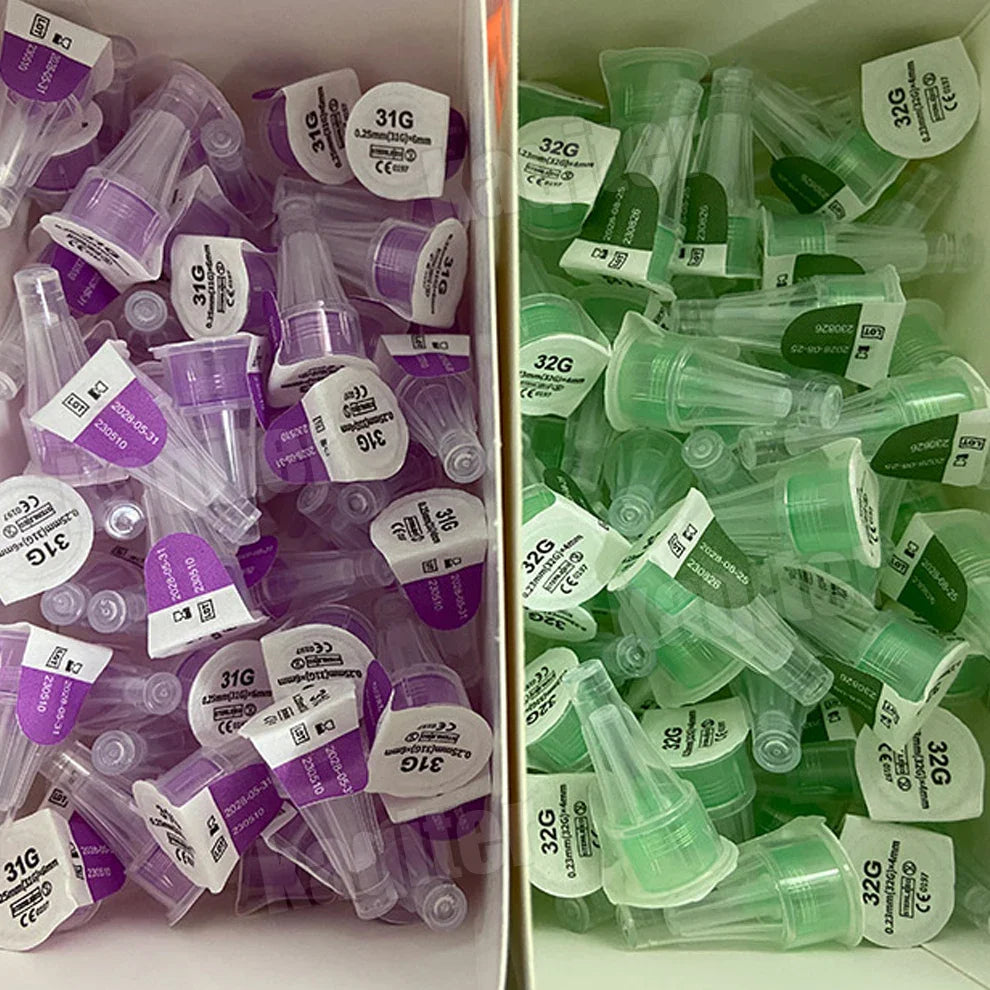 10-200PCS Insulin Cartridges — Magic Pen & Lilly Injection Pen Tips, 32G/31G (0.23x4mm, 0.25x6mm/8mm)