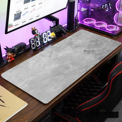 900x400mm XXL Large Desk Mouse Pad – Grey Gaming Keyboard Mat with Overlock Edge, Anti-Slip Computer Desk Mat Accessories