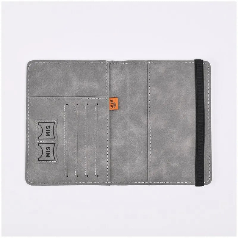 Men's PU Leather Travel Passport Wallet - Hand Carry Passport Holder with Card Slots, Business Cards Organizer
