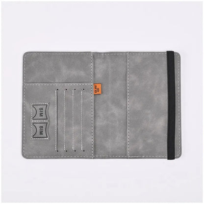 Men's PU Leather Travel Passport Wallet - Hand Carry Passport Holder with Card Slots, Business Cards Organizer