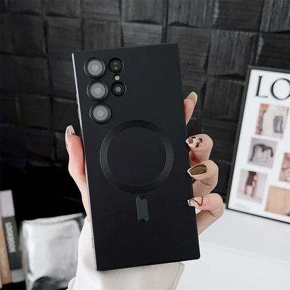 Luxury Matte Magnetic Case for Samsung S25/S24/S23/S22 Ultra & S21/S20 Plus – Magsafe Compatible Note 20 Ultra Phone Cover