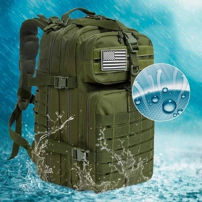 30L/50L Waterproof Nylon Backpack – 1000D Tactical Outdoor Bag for Camping, Hiking, Fishing & Hunting