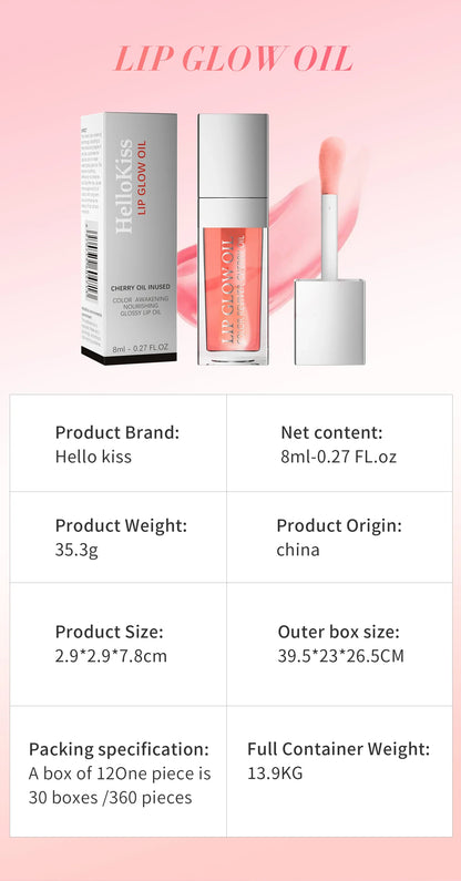 Crystal Jelly Lip Oil – Moisturizing & Plumping Tinted Lip Gloss for Sexy, Glossy Lips