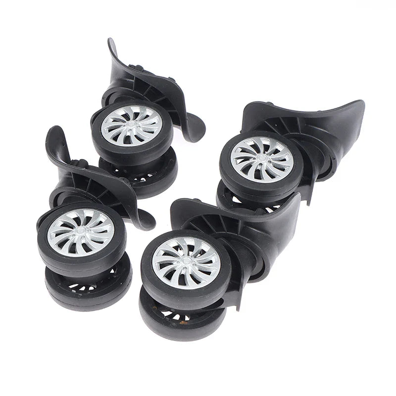 4Pcs Universal 360° Swivel Luggage Wheels - Trolley Wheel Replacement Tools for Suitcases