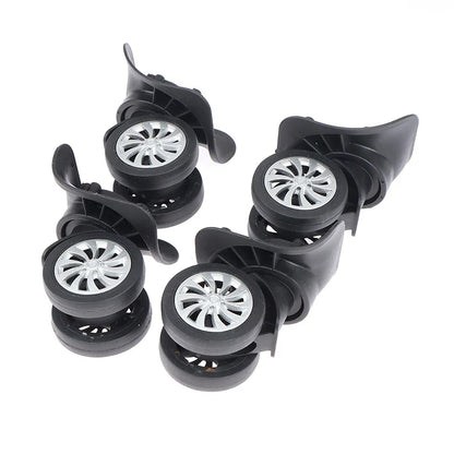 4Pcs Universal 360° Swivel Luggage Wheels - Trolley Wheel Replacement Tools for Suitcases
