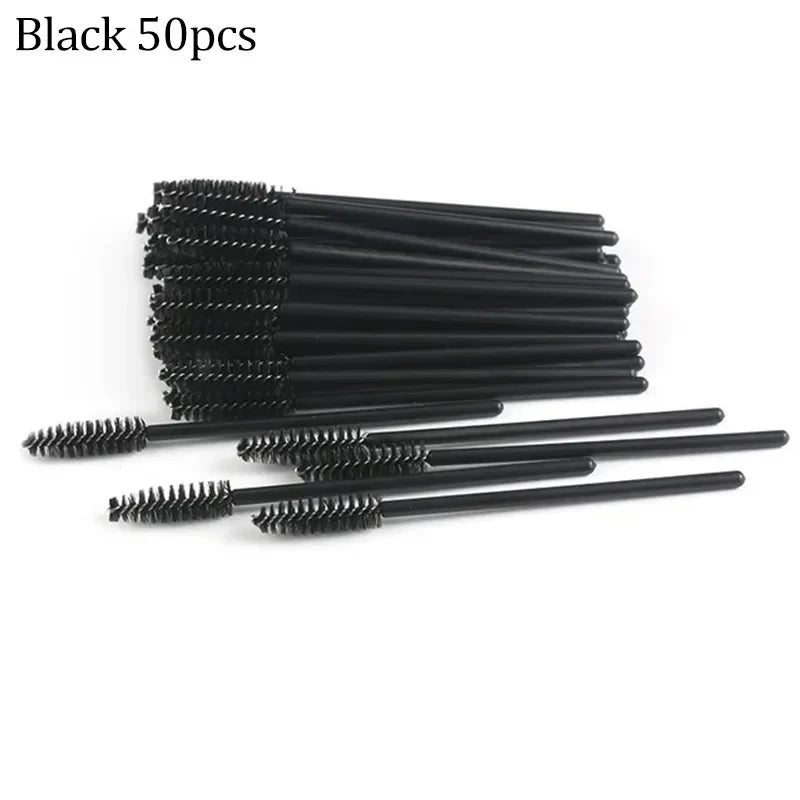 50PCS Reusable Eyelash Brushes – Mascara Wands Spoolers for False Lashes & Eyelash Extensions