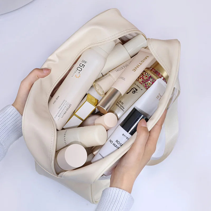 Portable Transparent Travel Cosmetic Bag for Women — Large-Capacity Waterproof Makeup & Toiletry Storage Case