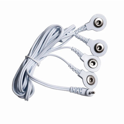 4-Button Electrode Wires – TENS Unit Lead Cables with Standard 2.5mm Connection for EMS & Massage Tools