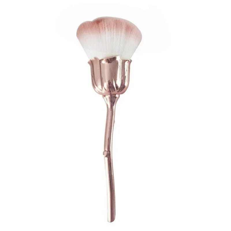Rose Nail Dust Brush - Soft Manicure & Nail Art Cleaning Brush