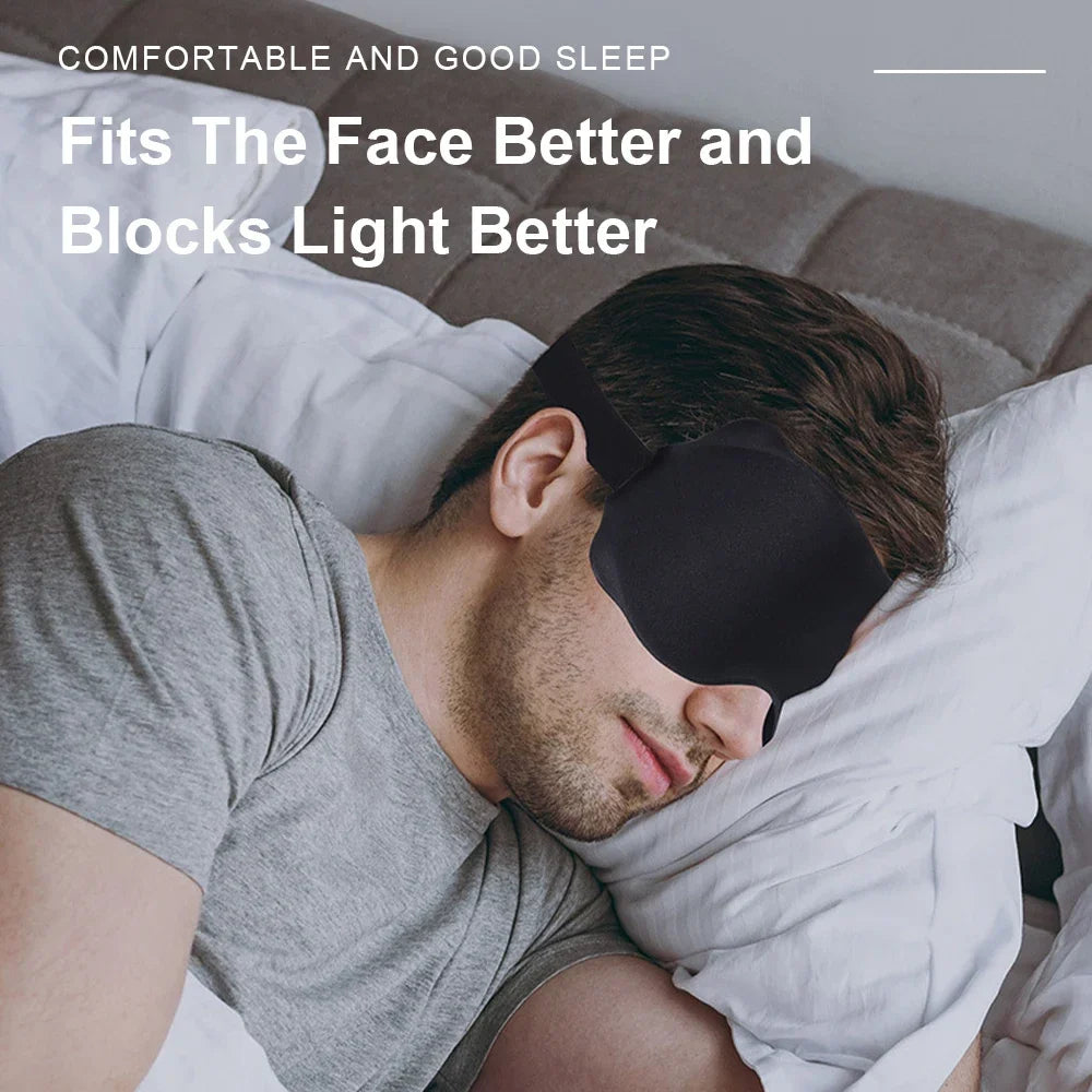 3D Padded Sleep Mask for Eyes — Soft Light-Blocking Eyepatch, Sleeping Aid & Eye Shade Blindfold