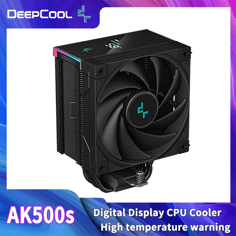DeepCool AK500S CPU Cooler – Digital Display, 5 Heat Pipes, 240W TDP, 120mm FDB Silent Air Cooler Heatsink