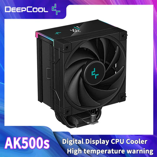 DEEPCOOL AK500S CPU Air Cooler – 5 Heat Pipes 240W TDP Silent Heatsink with 120mm FDB Fan & Digital Display Radiator Cooling System