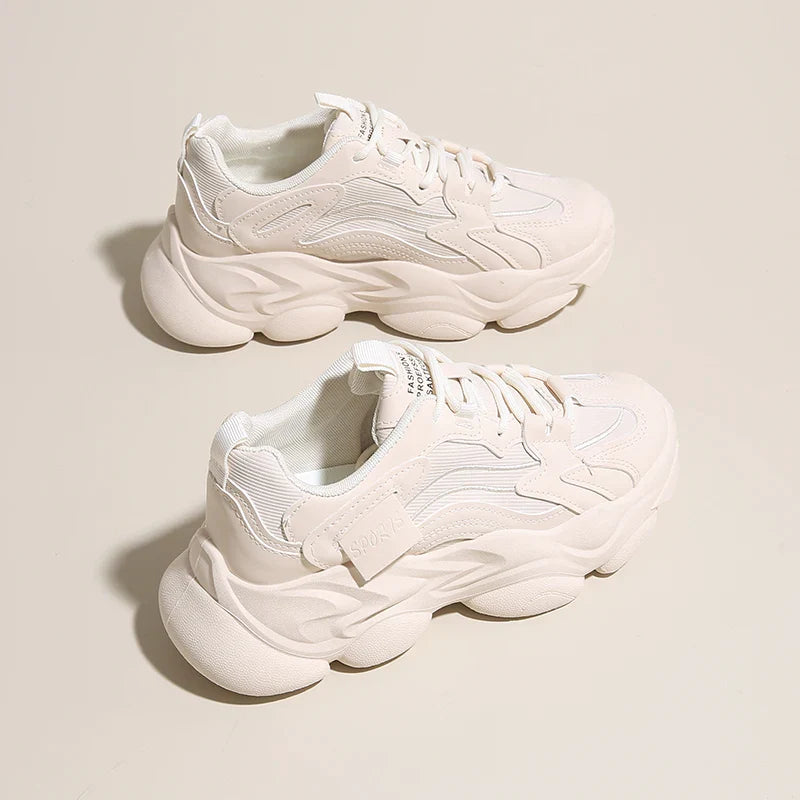 2025 Women’s Platform Chunky Sneakers – Mesh Leather Casual Sports Shoes, Lightweight Summer Fashion Walking Sneakers