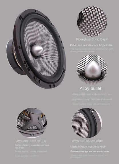 High-Quality Two-Way Car Audio Modification Kit - 6.5 Inch 12V High Power Amplifier & Front Door Speaker Kit