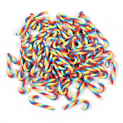 10/30/50pcs Mini Candy Cane Ornaments – Red & White Resin DIY Christmas Decorations for Home & New Year 2025