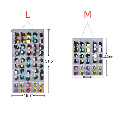 Sunglasses Felt Storage Hanging Bag – Wall & Door Mounted Sunglasses Organizer & Display Rack