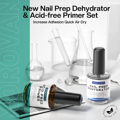 Morovan Natural Nail Dehydrator & Acid-Free Primer – For Acrylic & Gel Nails, UV Gel Nail Primer
