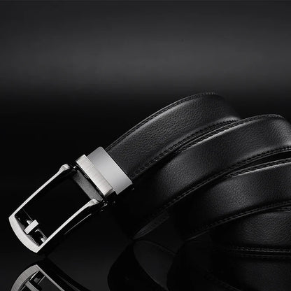 Men’s Top Quality Cowhide Leather Belt – Automatic Alloy Buckle Belt for Men