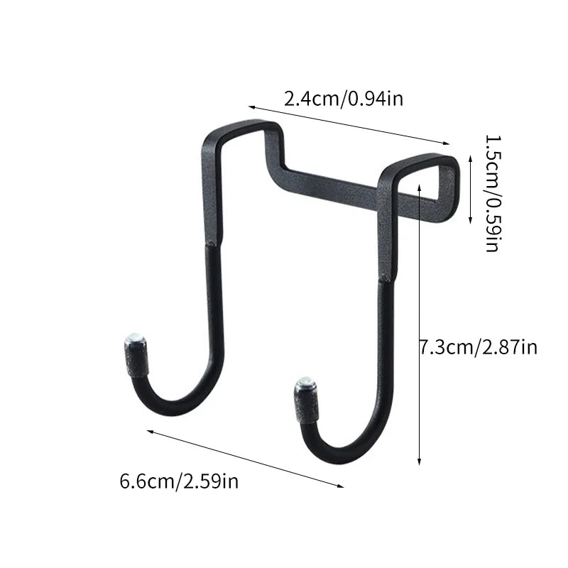 Stainless Steel Double S Hooks — Punch-Free Wall Hangers for Bathroom, Kitchen & Door Towel Storage
