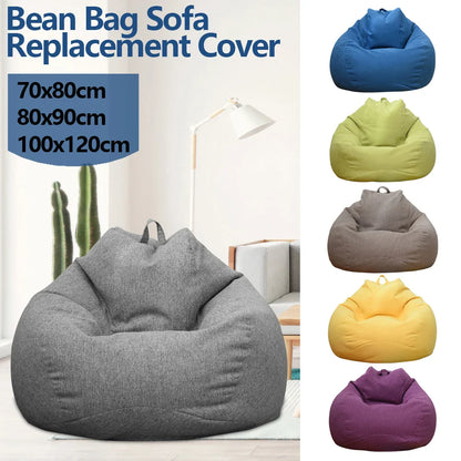 Large Lazy Bean Bag Sofa Cover – Comfortable Tatami Lounger Seat Cover for Living Room & Bedroom (No Filler)