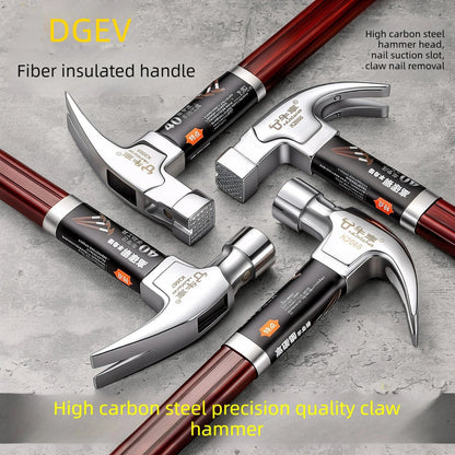 DGEV Claw Hammer - High-Carbon Steel Nail Puller with Magnetic Insulated Handle