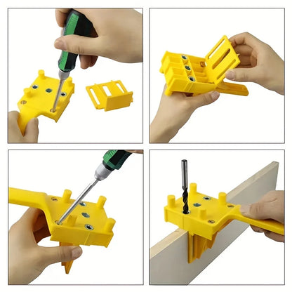 Woodworking Straight Hole Drilling Locator – Handheld Positioning Tool for Furniture Tenon & Wooden Board Connection