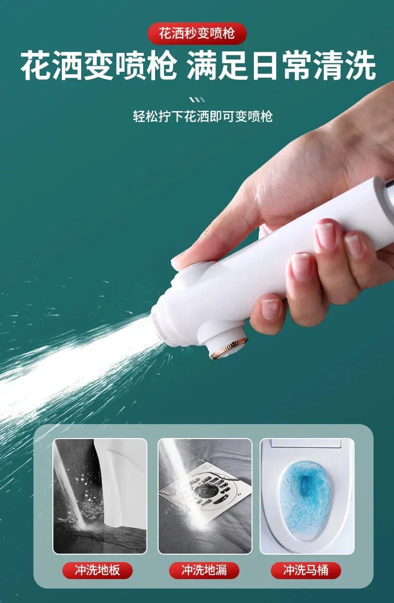 High Pressure Shower Head with 3 Modes – Adjustable Water-Saving Spray & One-Key Stop Nozzle for Bathroom Faucet Accessories