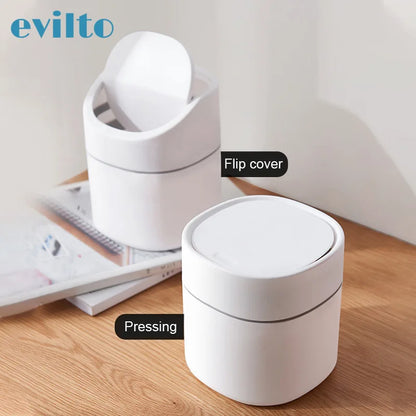 Mini Desktop Trash Can - Compact Plastic Waste Bin for Office, Bathroom & Home