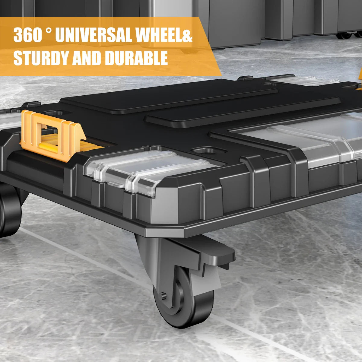 AIRAJ Stackable Modular Toolbox Set – Portable Wheeled Combo Toolbox for Space-Saving Storage & Easy Mobility