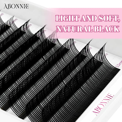 Abonnie 5D Flower Lashes | Premade Fluffy Volume Fans & Wispy Eyelash Extensions | Spikes for Full Lash Look