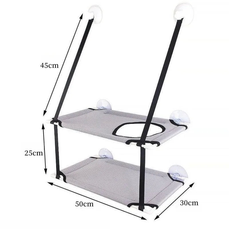 Cat Hammock Window Bed – Sunny Hanging Seat for Kittens, Double-Decker Tunnels, Suction Cup Mount, Cat Sofa Play Bed