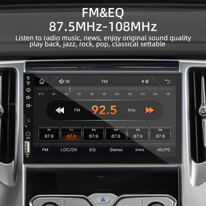 1DIN 7" HD Car Radio – CarPlay Android Auto Multimedia Player with Touchscreen, FM, AUX, Bluetooth & MirrorLink Universal Autoradio