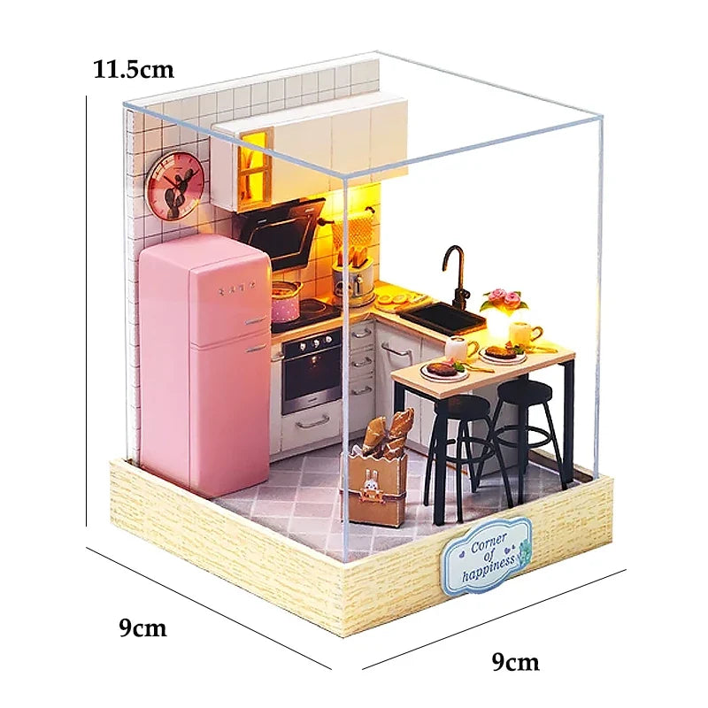 DIY Mini Dollhouse Kit - Handmade 3D Flower House Puzzle Model with Furniture Home Decor Gift