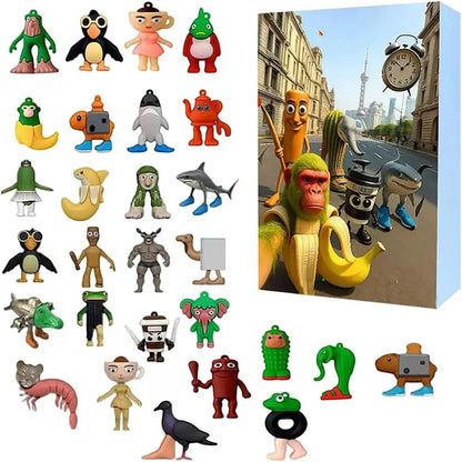 3D Tung Sahur Advent Calendar – 24-Day Mini Figure Countdown Collection & Decoration