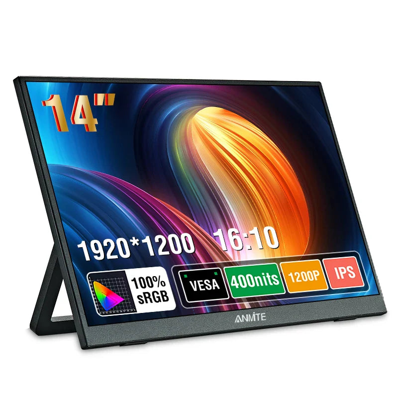 14-Inch Portable Touch Monitor – Non-Touch Optional 16:10 400cd/m² Gaming Display for Xbox, PS4/PS5, Switch & Laptop