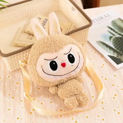 30cm Labubu Cartoon Cute Doll Backpack – Shoulder Crossbody Toy Pouch for Outdoor Travel, Christmas Gift