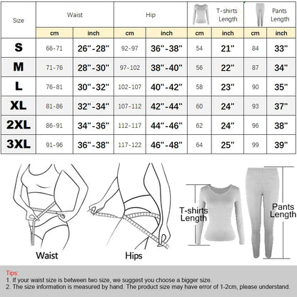 Women's Thermal Underwear Set - Fleece-Lined Long Johns Base Layer Top and Bottom, 2 Piece Set