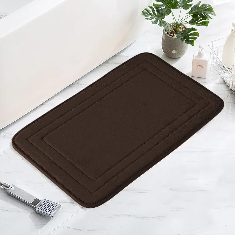 Non-Slip Bathroom Mat - Soft, Comfortable Absorbent Floor Carpet, Machine Washable & Quick-Dry Shower Room Doormat