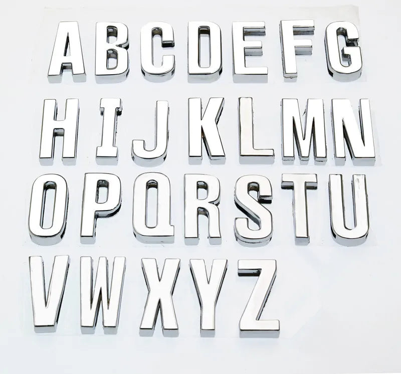 12PCS 30mm Chrome Alphabet Slide Charms A–Z – DIY Bracelet, Wristband, Pet Collar & Jewelry Making Beads