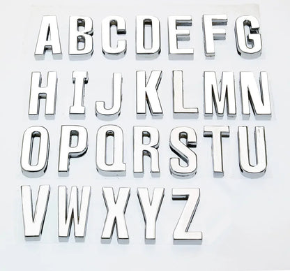 12PCS 30mm Chrome Alphabet Slide Charms A–Z – DIY Bracelet, Wristband, Pet Collar & Jewelry Making Beads