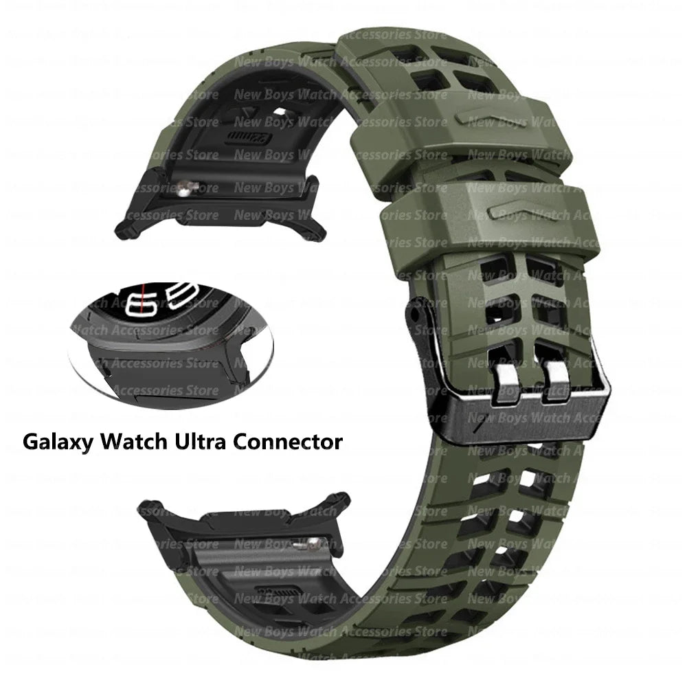 Silicone Sport Band for Samsung Galaxy Watch Ultra 47mm — No-Gap Quick Fit Curved Strap (2025 Ultra Model)