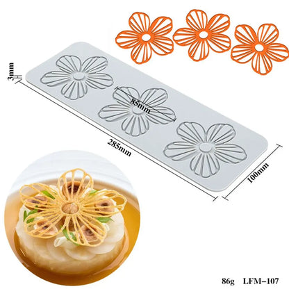 Flower & Leaf Pattern Silicone Mold — Fondant Cake Lace Mat for DIY Baking, Craft & Cake Decoration