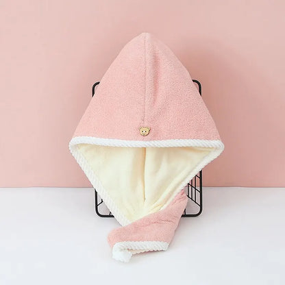 Double Thick Dry Hair Towel - Double-Sided Dry Hair Cap, Multi-Color Strong Absorbent, Rippled Edge Quick Drying Bath Hat