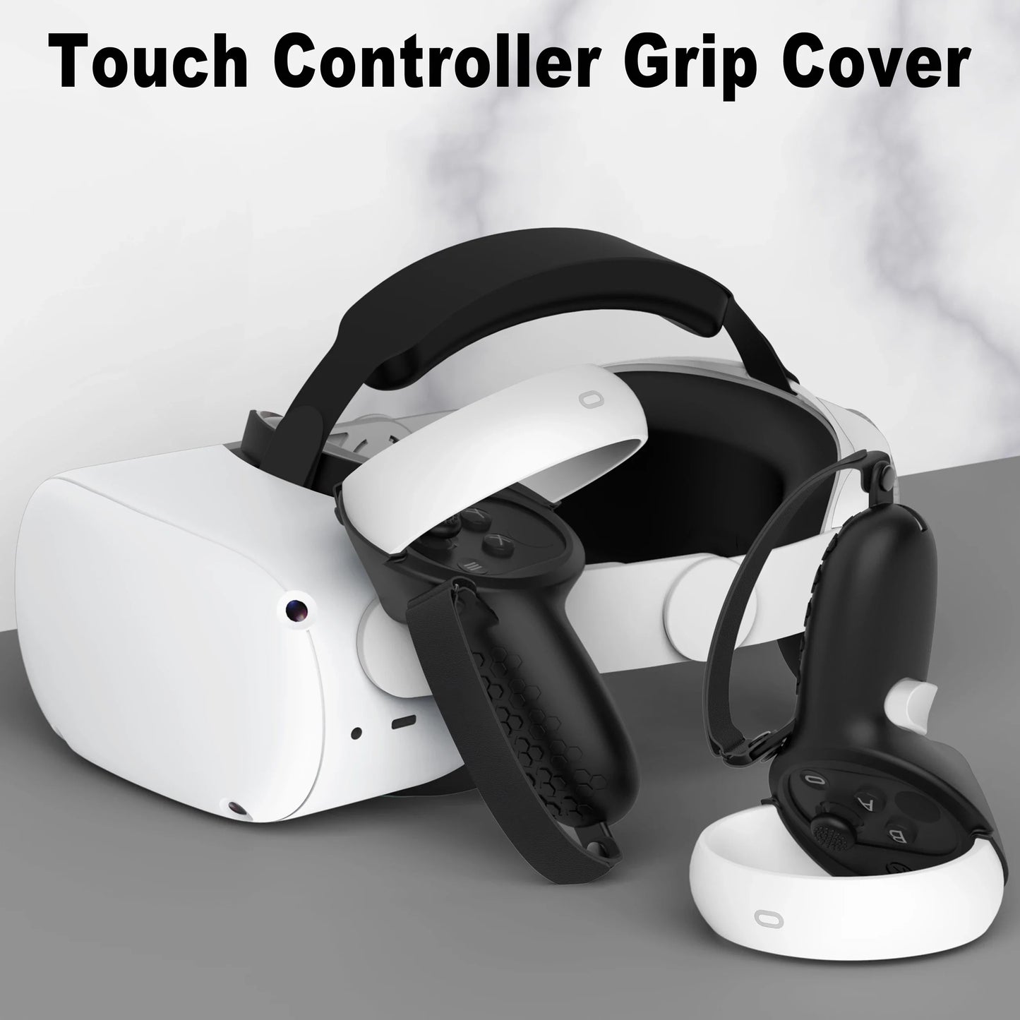HUNDAI Oculus Quest 2 Silicone Controller Cover — Protective VR Touch Grip with Knuckle Strap