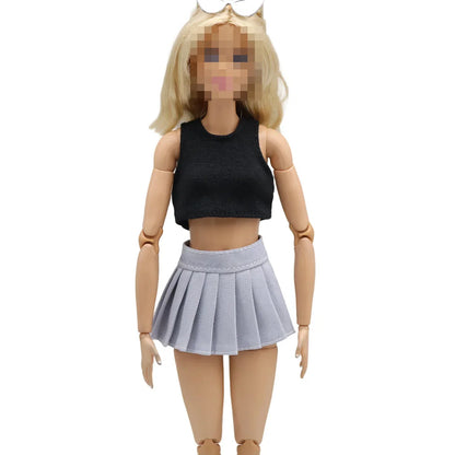 1/6 Barbie Doll Clothes – 30cm Simple Short Skirt & Vest Daily Wear Accessories