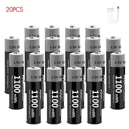 MATOV USB Rechargeable Li-ion AA 3400mWh & AAA 1100mWh 1.5V Batteries Pack
